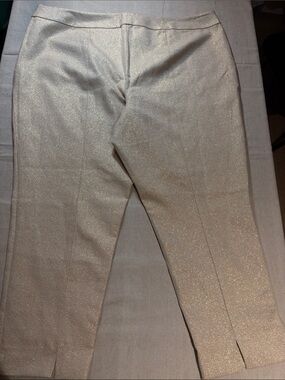 Talbots Metallic Straight-Leg Pants in Gold NWT